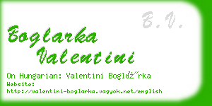 boglarka valentini business card